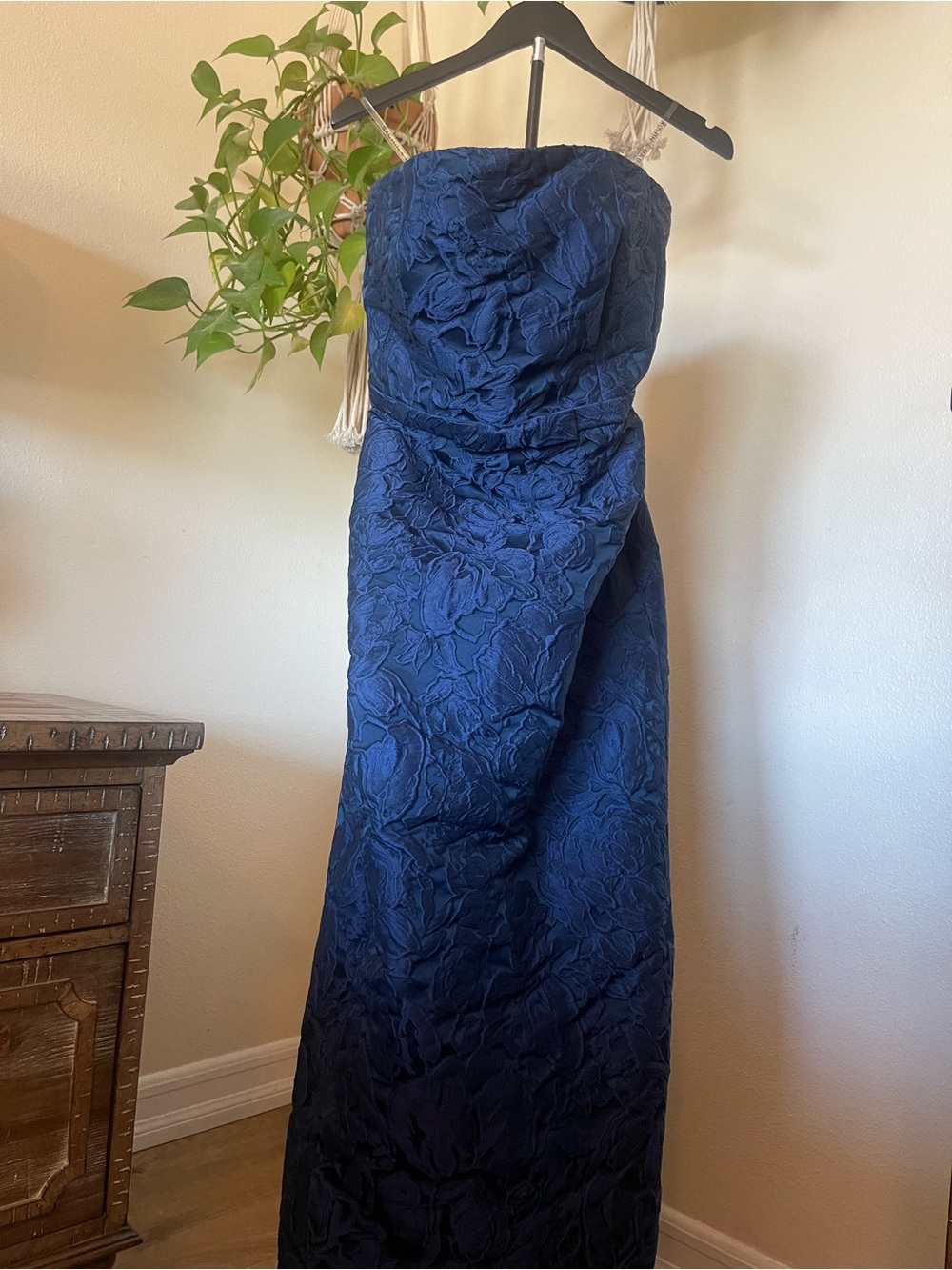 Sachin + Babi Sophia Textured Floral Strapless Dress and matching Shawl